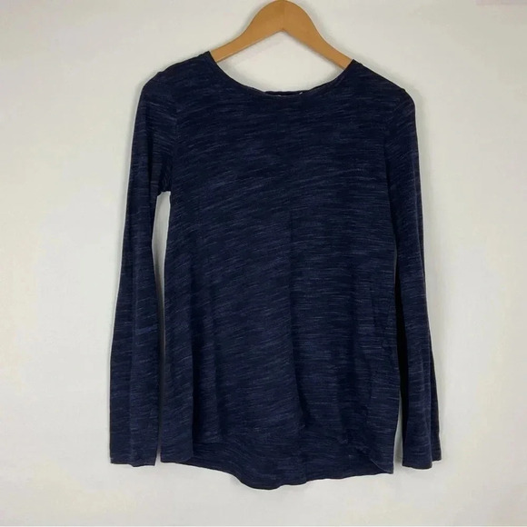 Athleta Marled Long Sleeve Pleated Back Top Size XS - Picture 1 of 5